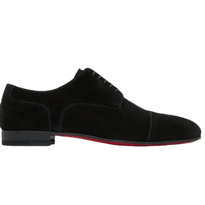 Pretyfy™ | Suede Leather Red Bottom Oxfords