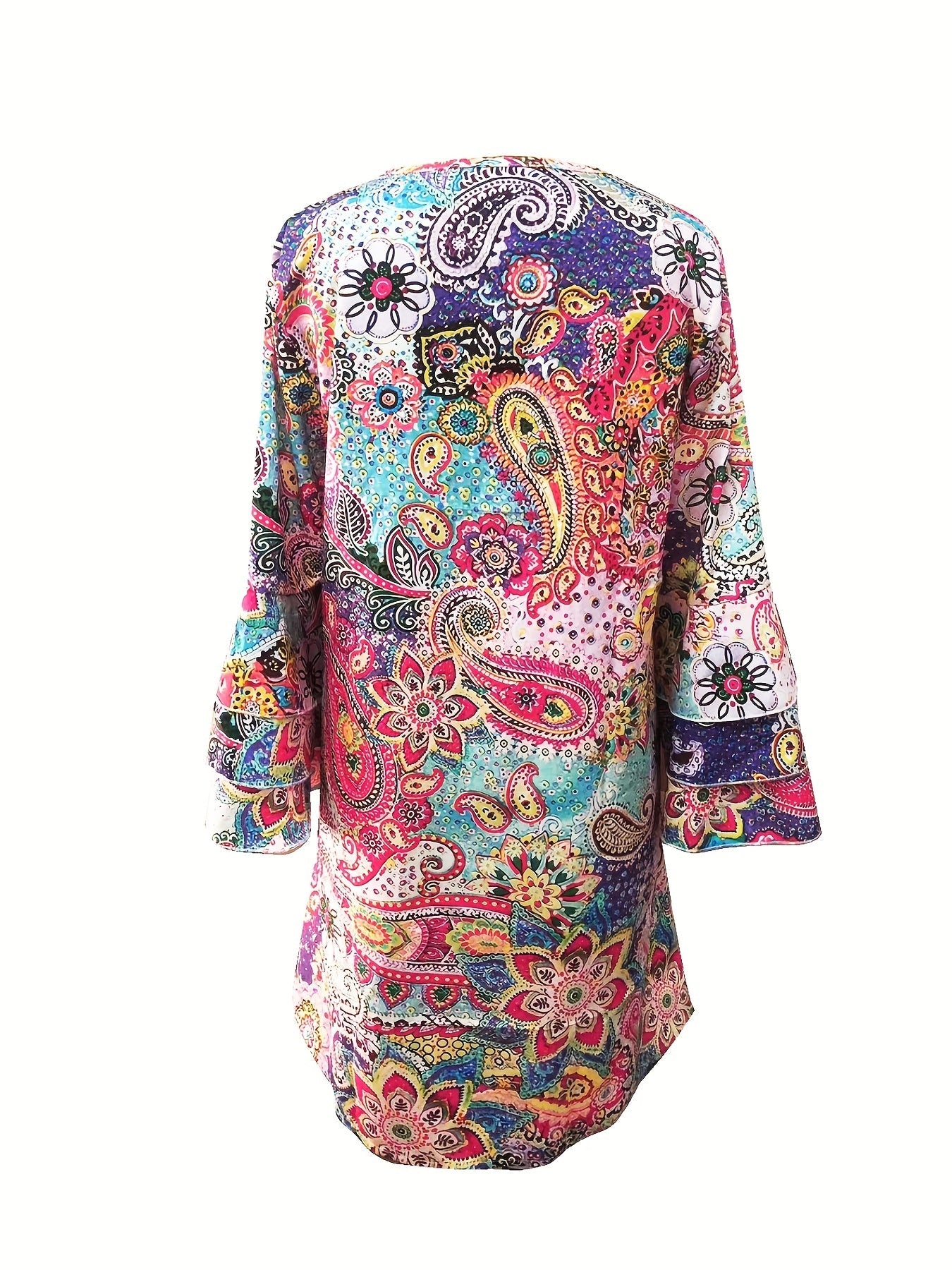 Fiona™ | Paisley Print Layered Dress