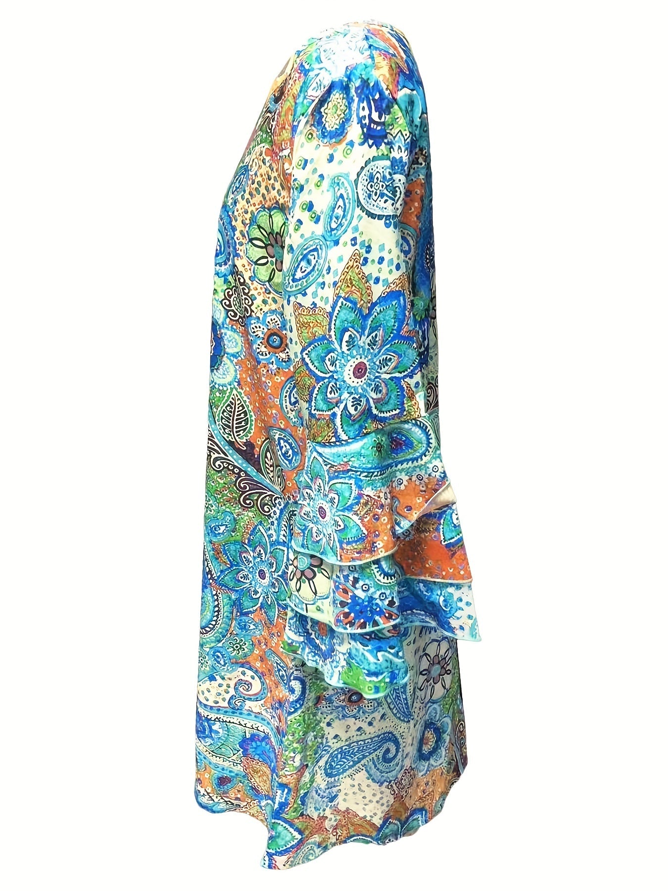 Fiona™ | Paisley Print Layered Dress