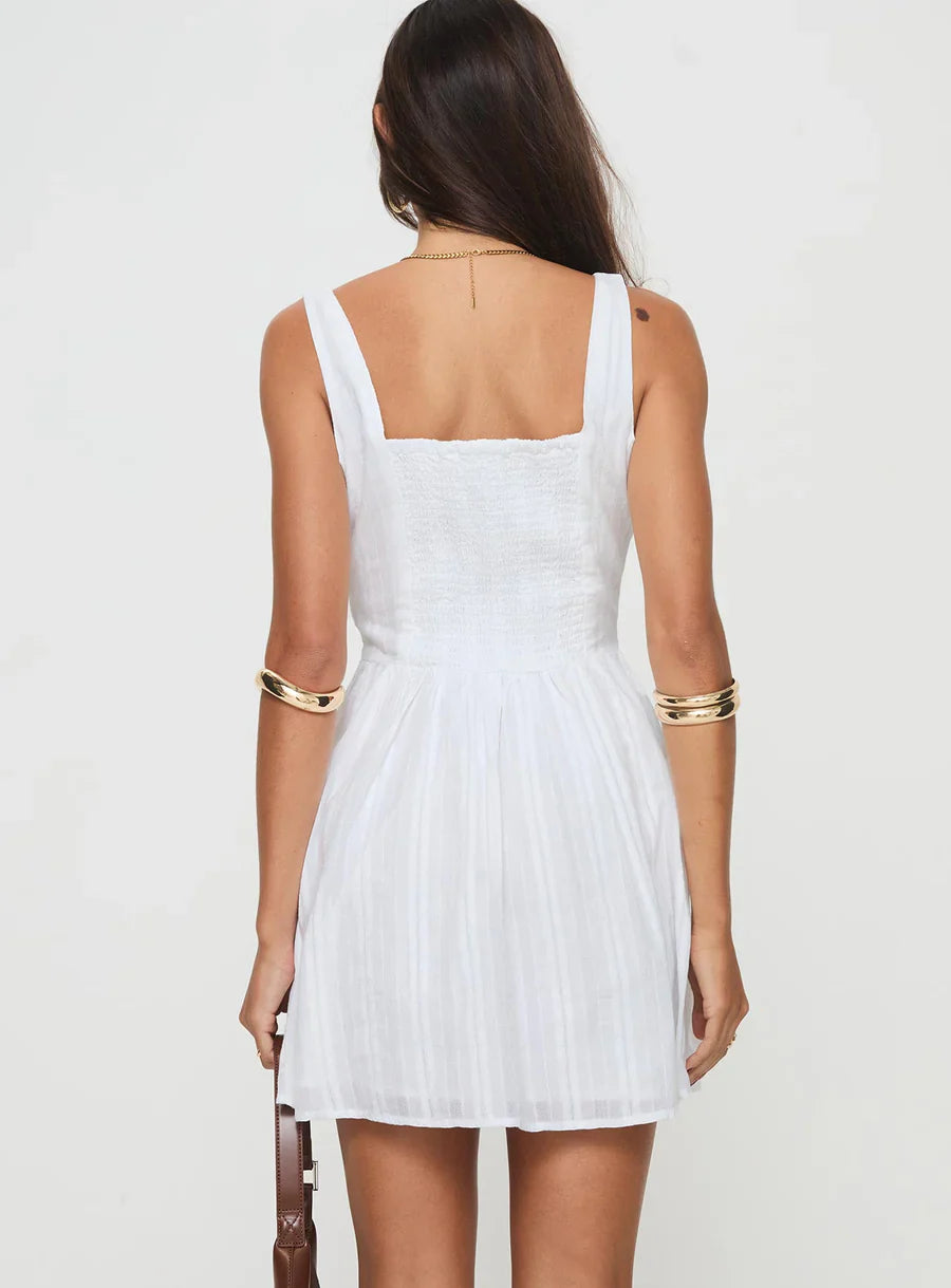 Lotte | White Elegant Vintage Summer Dress