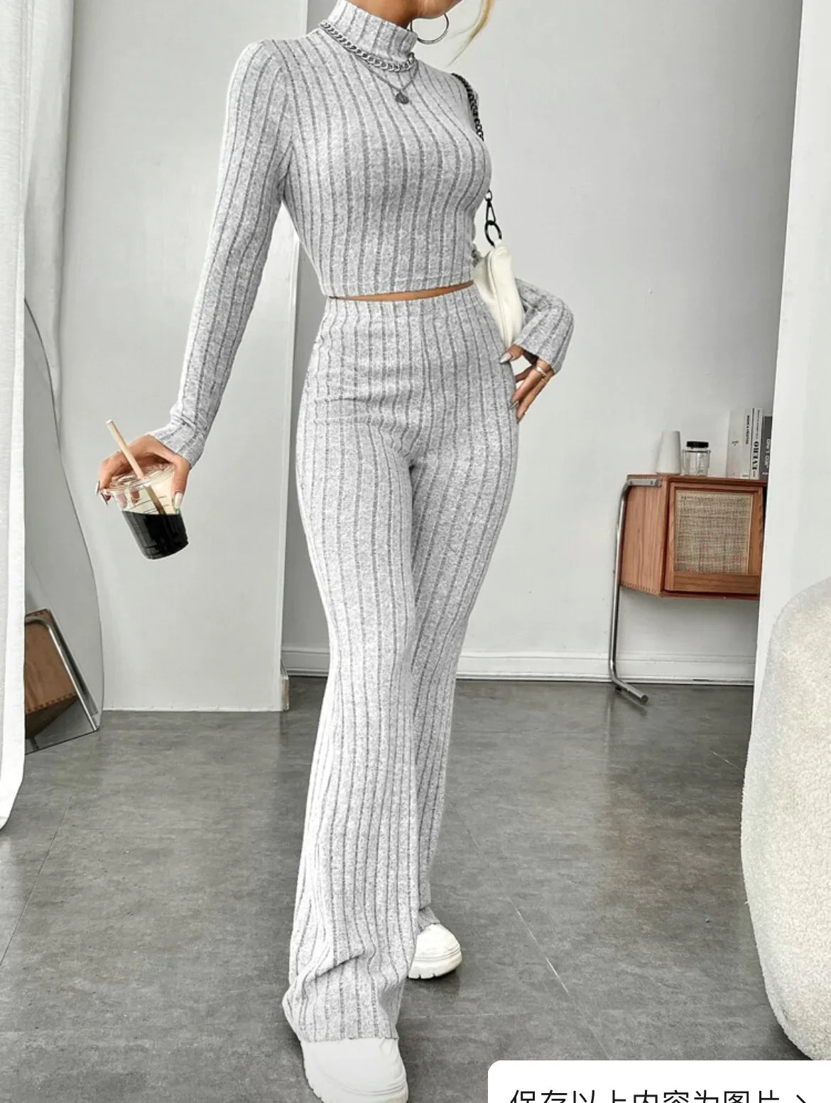 Pretyfy™ | Turtleneck & Wide-Leg Trousers Set