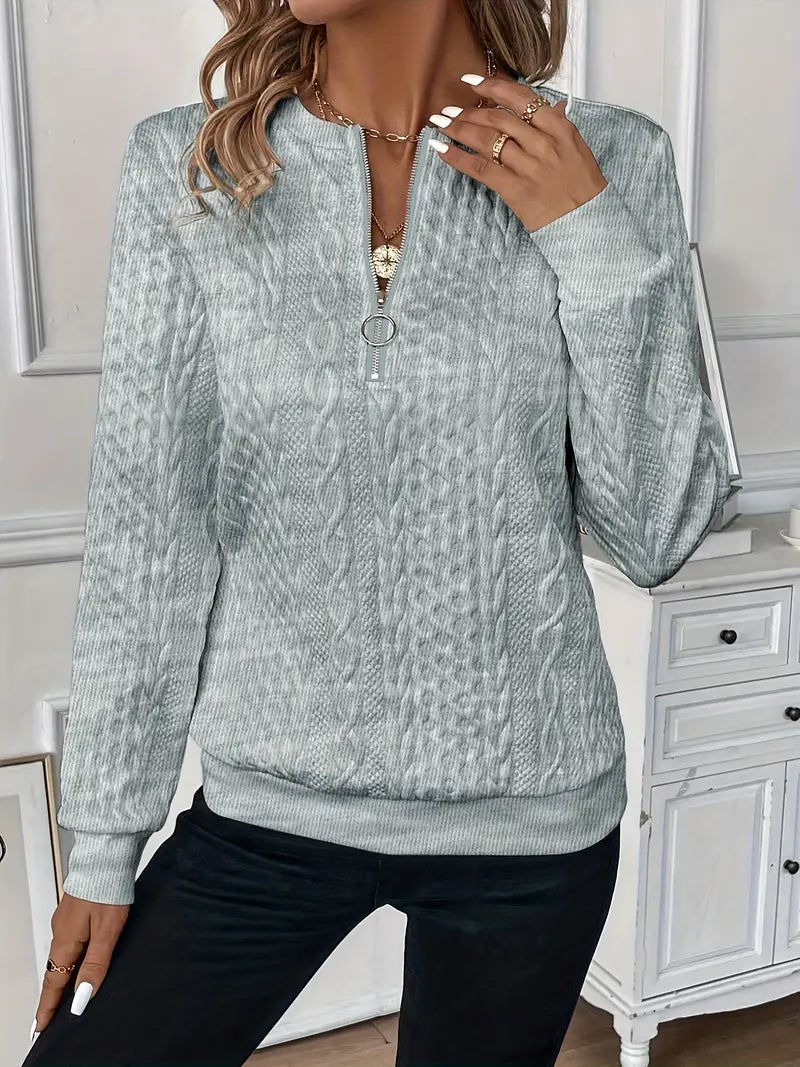 Grace™ | Classic Knit Zipper Cardigan