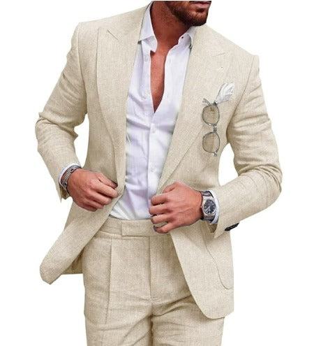 Timos™ | Two-Button Linen Suit for Men