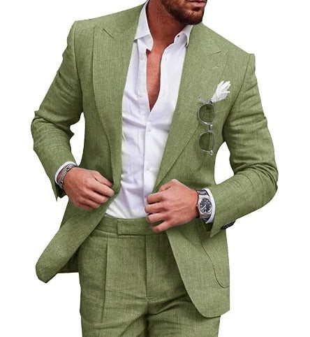 Timos™ | Two-Button Linen Suit for Men