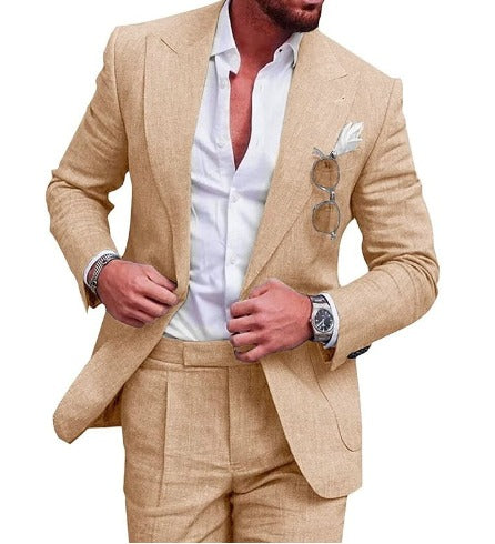 Timos™ | Two-Button Linen Suit for Men