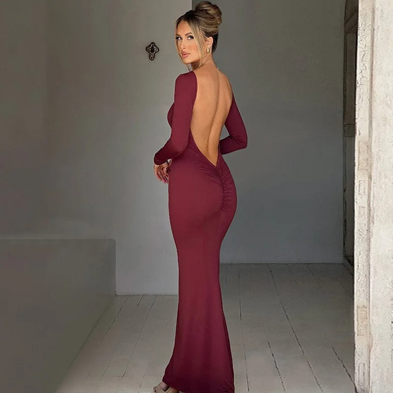 Caitlyn™ | Elegant Maxi Dress with Open Back