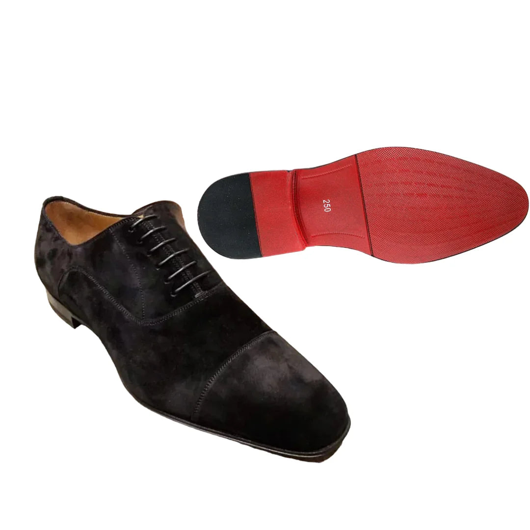 Pretyfy™ | Suede Leather Red Bottom Oxfords